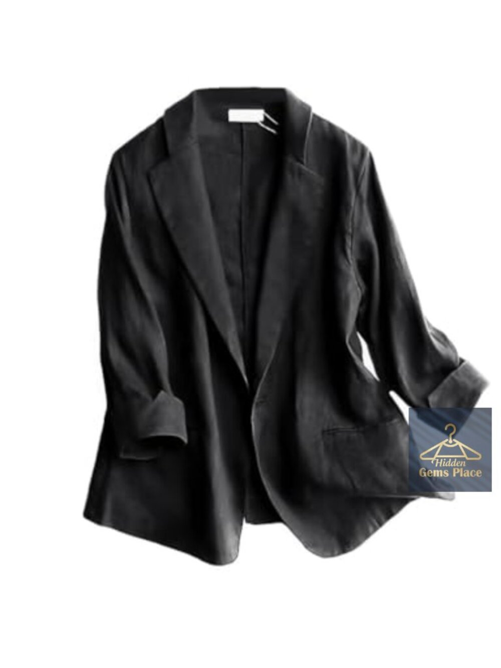 Women's Cotton Linen 3/4 Sleeve Blazer - Casual Business Work Lightweight